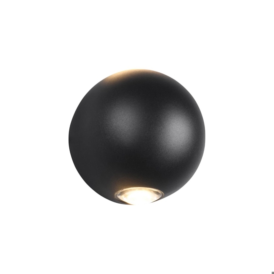 Applique sfera nera da esterno led 4w 3000k moderna
