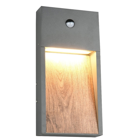 Applique per esterno con sensore di movimento antracite 11w 3000k