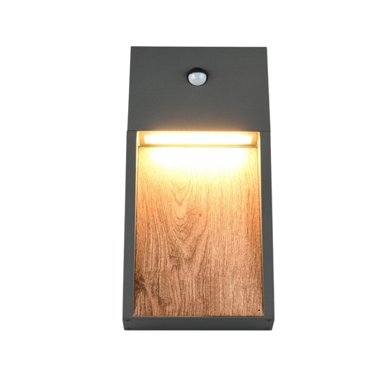 Applique per esterno con sensore di movimento antracite 11w 3000k