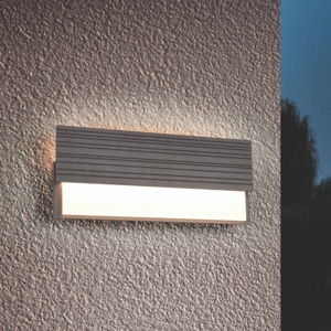 Applique rettangolare per esterno moderna antracite led smd 10w 3000k ip44