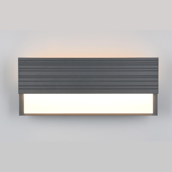Applique rettangolare per esterno moderna antracite led smd 10w 3000k ip44