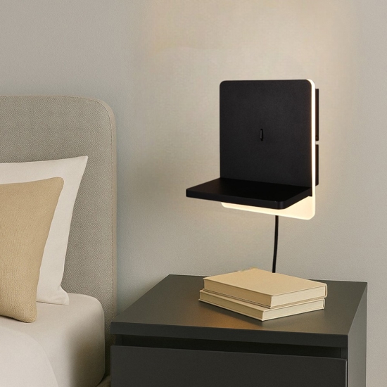 Applique per comodino camera da letto carica cellulare induzione e usb