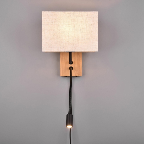 Applique di legno per comodino camera da letto rustica
