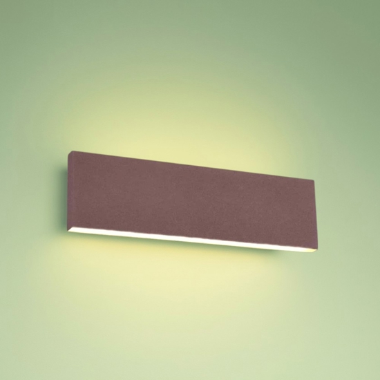Applique led 12w 3000k dimmerabile moderna marrone corten
