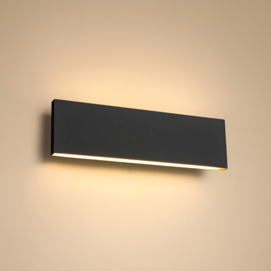 Applique led 12w 3000k antracite design moderna rettangolare