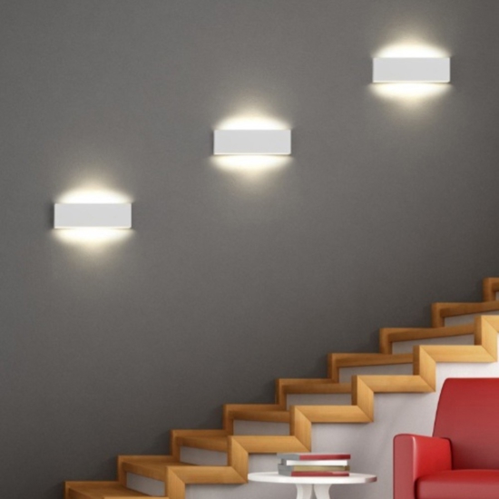 Applique led rettangolare bianca 18w 3000k design moderna