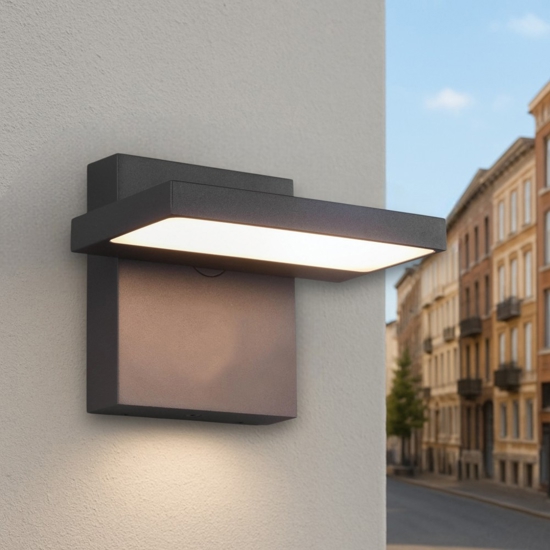 Applique da esterno orientabile antracite 8w 3000k moderna