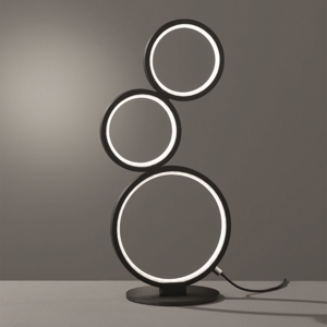 Abat-jour lampada da comodino moderna nera led 17w 3000k