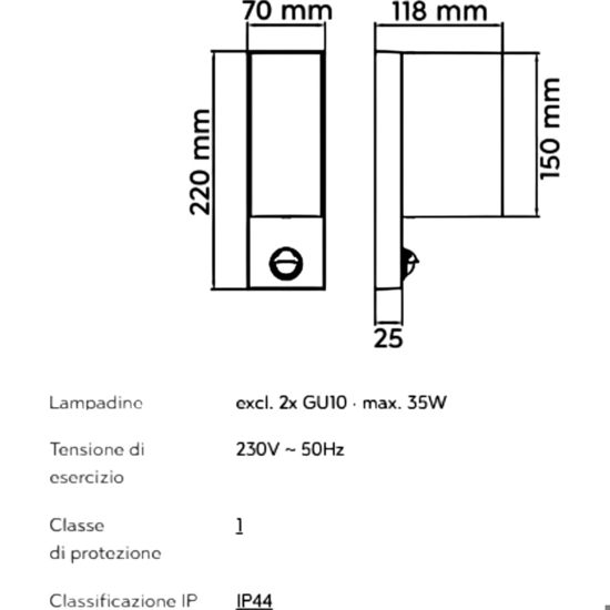 Applique da esterno moderna con sensore di movimento antracite