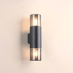 Applique da esterno a due luci nera moderna ip44