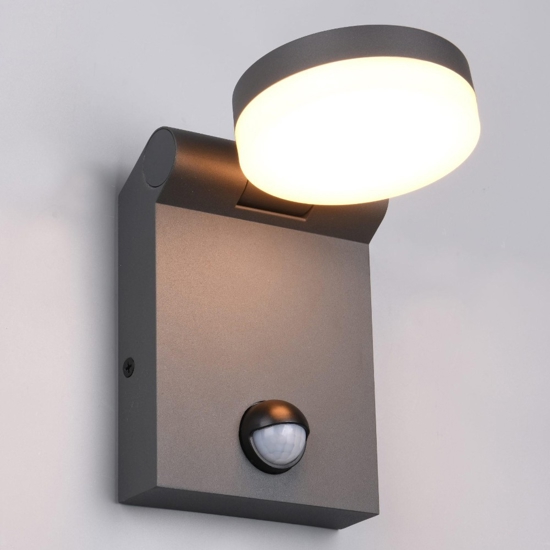 Applique antracite da esterno sensore movimento led 7w 2300k 3000k 4000k