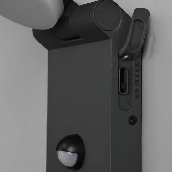 Applique antracite da esterno sensore movimento led 7w 2300k 3000k 4000k