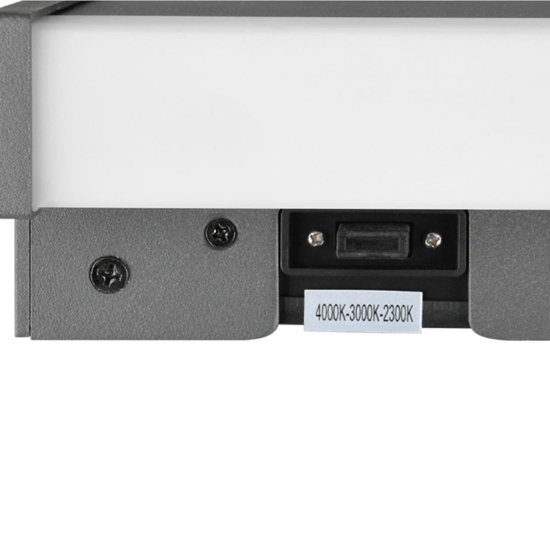 Applique da esterno led 7w tricolor rettangolare antracite ip54