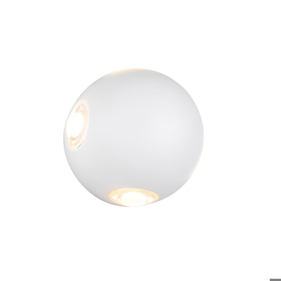 Applique da esterno sfera bianca 8w 3000k moderna 4 fasci di luce