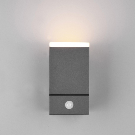 Applique grigia da esterno con sensore di movimento luce orientabile led 7w 3000k ip54