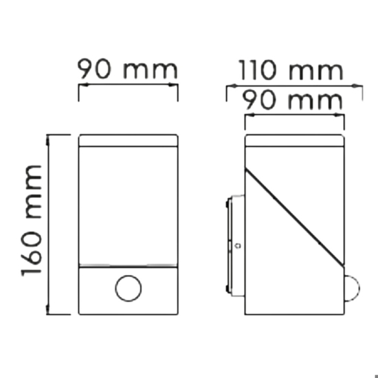Applique grigia da esterno con sensore di movimento luce orientabile led 7w 3000k ip54