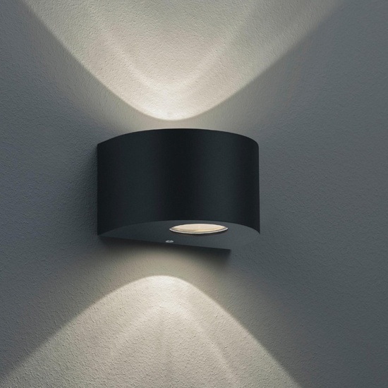 Applique da esterno nera 4w 3000k moderna fasci di luce regolabili