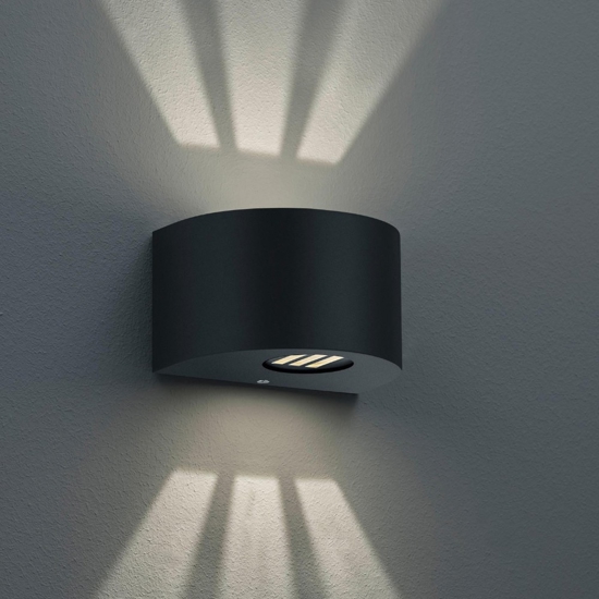 Applique da esterno nera 4w 3000k moderna fasci di luce regolabili