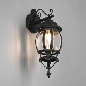 Applique lanterna nera per esterno stile classico