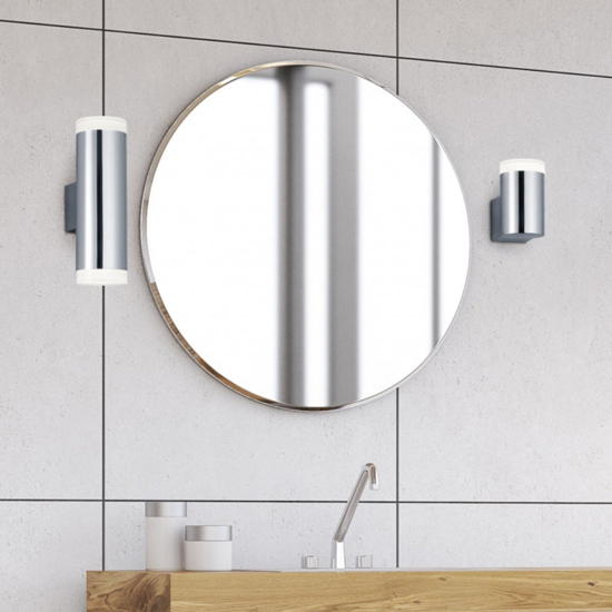 Applique da bagno cilindro cromo led 8w 3000k ip44