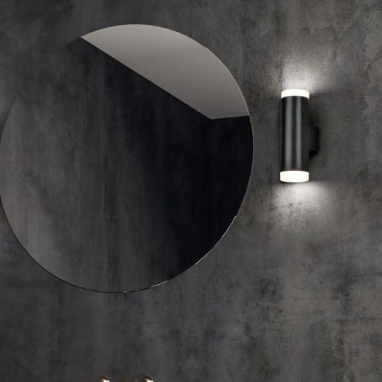Applique nera per bagno moderno doppio led 3000k