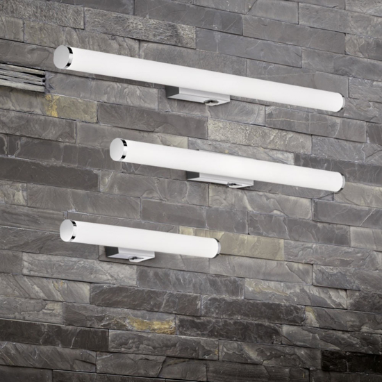 Applique per specchio bagno 80cm led 8w 3000k cromo