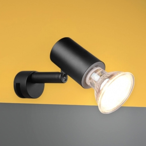 Applique nera da bagno luce orientabile moderna