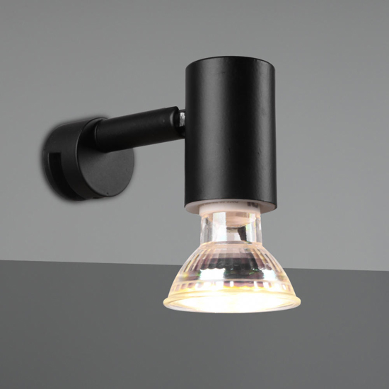 Applique nera da bagno luce orientabile moderna