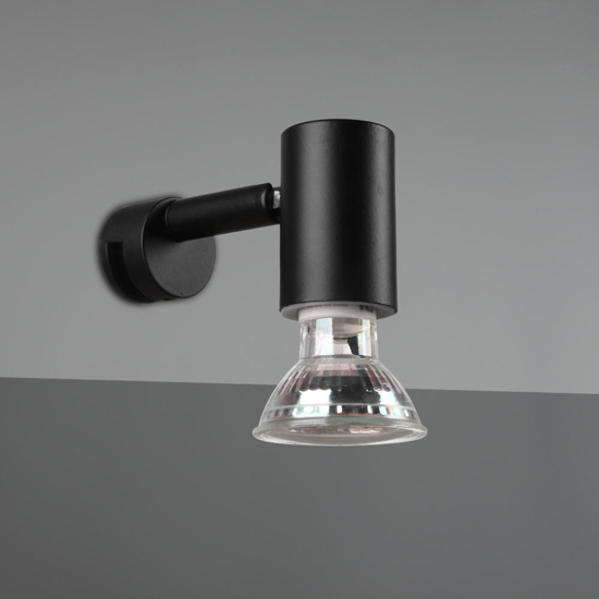 Applique nera da bagno luce orientabile moderna