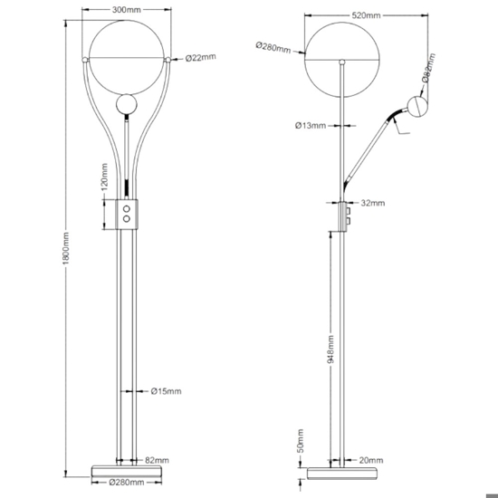 Lampada da terra moderna led 3000k orientabile 2 luci