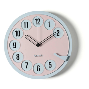 Orologio moderno da muro cenere e gelso rotondo numeri telefono