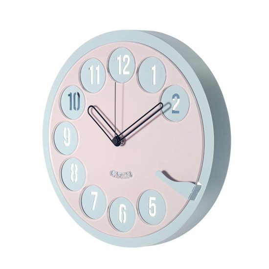 Orologio moderno da muro cenere e gelso rotondo numeri telefono