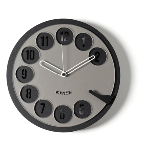 Orologio da parete design telefono rotondo nero e fango