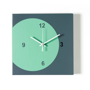 Visualizza i dettagli per Orologio da parete quadrato design moderno petrolio e verde Orologio da parete quadrato design moderno petrolio e verde