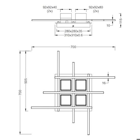 Plafoniera moderna per salotto led 35w da 2700k a 6500k