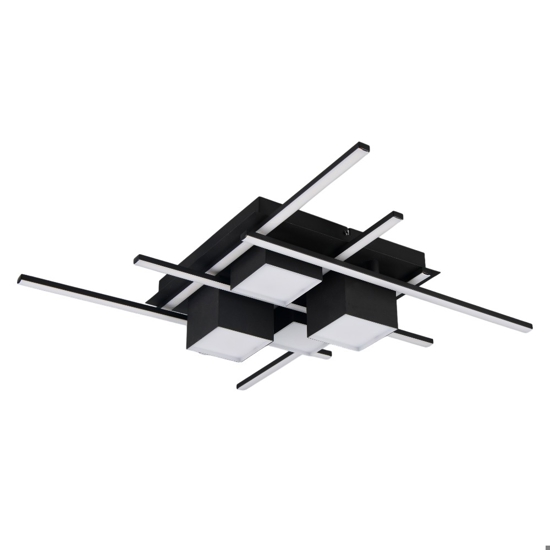Plafoniera moderna nera led 35w da 2700k a 6500k