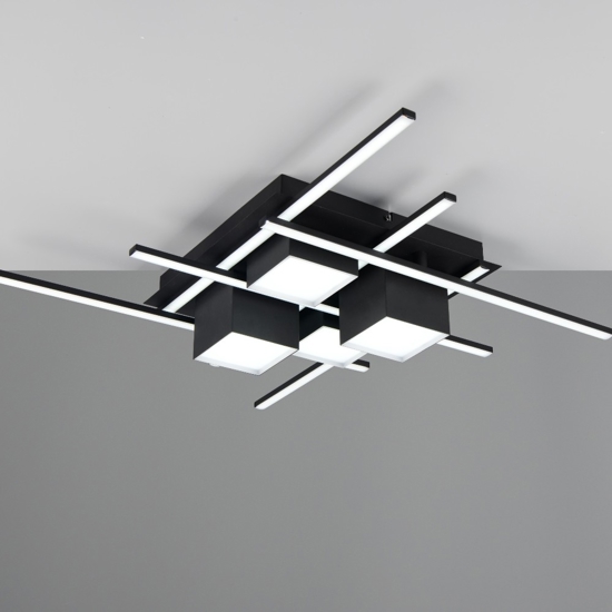 Plafoniera moderna nera led 35w da 2700k a 6500k