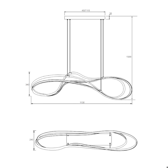 Lampadario moderno bianco led da 2300k a 4000k dimmerabile