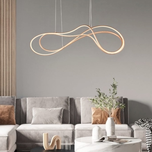 Lampadario moderno colore oro led da 2300k a 4000k per soggiorno