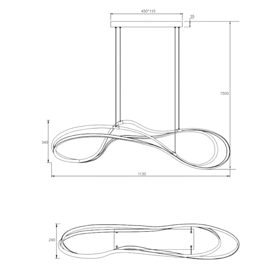 Lampadario moderno colore oro led da 2300k a 4000k per soggiorno