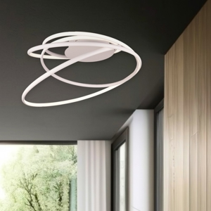Plafoniera moderna bianca led da 2300k a 4000k per soggiorno
