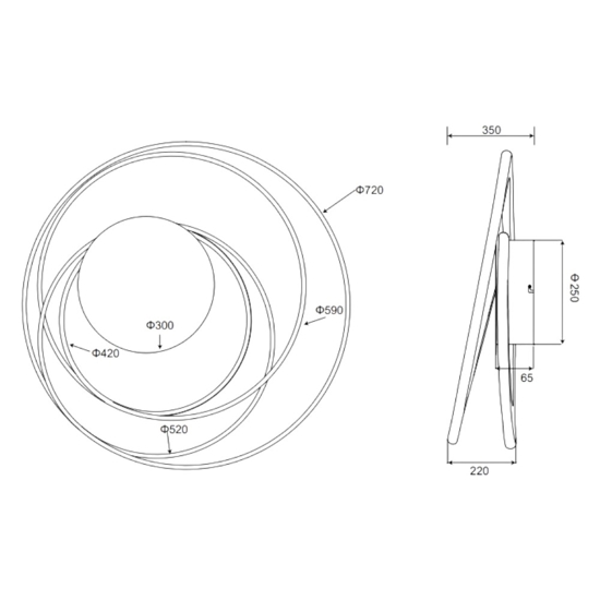 Plafoniera moderna circolare led 57w da 2300k a 4000k