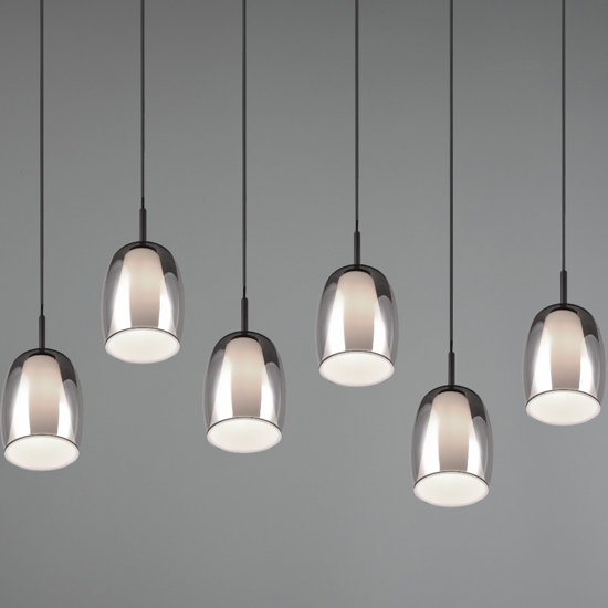 Lampadario per cucine moderne in vetro fume'