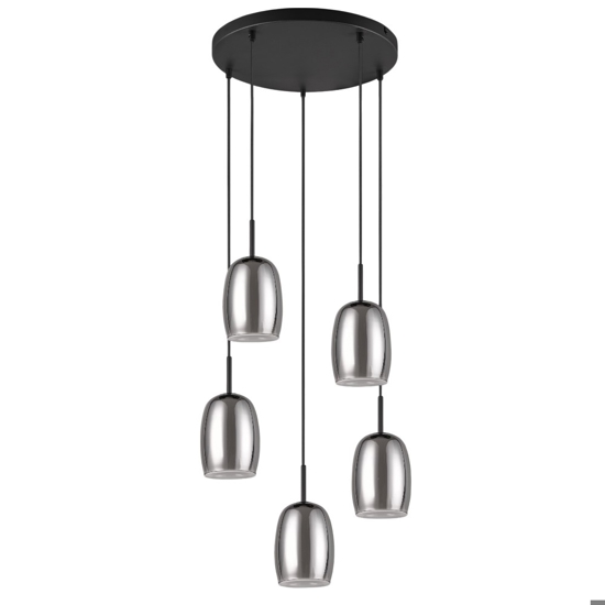 Lampadario per tavolo cucina in vetro 5 luci