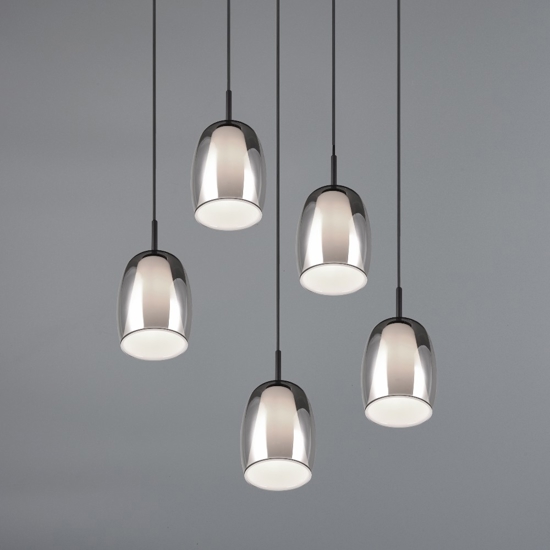 Lampadario per tavolo cucina in vetro 5 luci