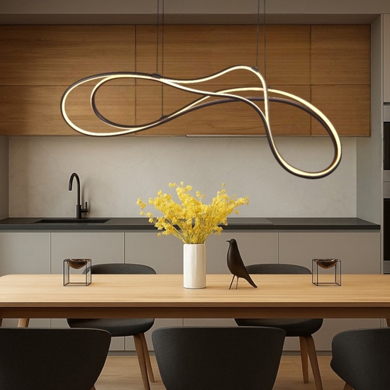 Lampadario cucina moderna led 57w da 2300k a 4000k nero