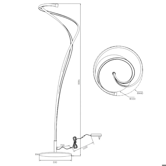 Lampada da terra moderna led da 2300k a 4000k dimmerabile