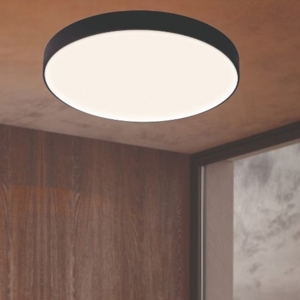 Plafoniera nera rotonda 50cm 40w 2700k 3300k 4000k led dimmerabile moderna