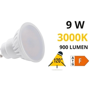 Lampadina ceramica gu10 9w led 3000k 900lm ottica 120 kanlux