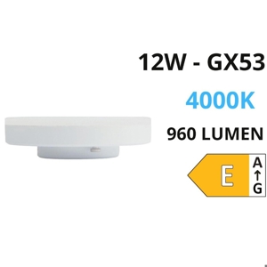 Lampadina gx53 led 12w 4000k 960lm ottica 120